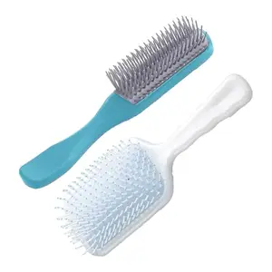 Kuber Industries Hair Brush | Hair Styling Brush for Women & Men | Super Soft Bristles Hair Brush | Detangler Hair Brush | Wet & Dry Hair Pain Free | Set of 2 | XH45BLE-C19BLE | Multicolor