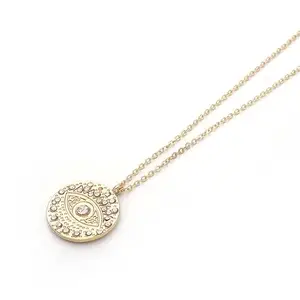Stylish Gold Plated Evil Eye Pendant Necklace for Women
