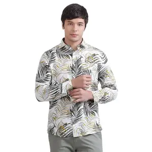 AM SWAN Men's Botanical Print Premium Rayon Shirt (Medium) Multicolour