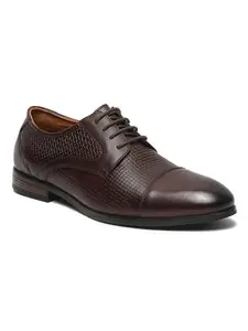 TEAKWOOD LEATHERS Men's Leather Derbys Shoe | Textured Shoes for Men (44, Brown)