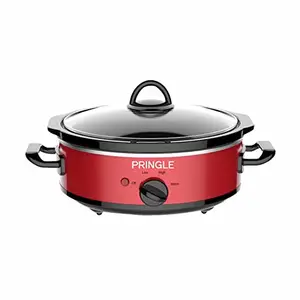 PRINGLE Electric Slow Cooker 2.5 Liter | Ceramic Pot with Glass Lid | FW 1815 - Red | With Indicator Light price in India.