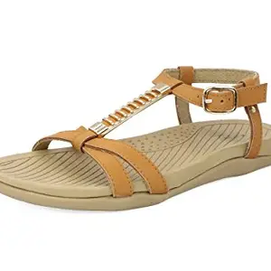 Inc.5 Women Tan Fashion Sandals-4 UK/India (37 EU) (14331)