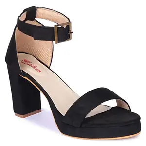 Picktoes Trendy High Heels Sandals For girls and women (Black, numeric_3)