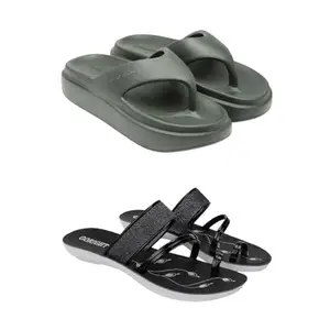 ZENWEAR Extra Soft Classic Casual wear with Ultra Soft Flexibility Technology Heels for Women's/Girl's(6111+1946) Multicolor