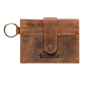 ABYS Genuine Leather Tan Business Card Case with Button Closure (D006BX)
