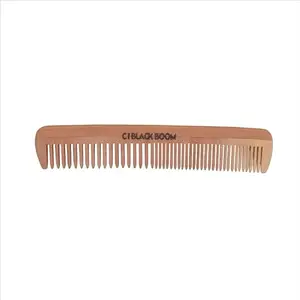 C I Black Boom Neem Wooden Hair Comb Healthy Haircare For Men & Women | Pack Of 2- Co6