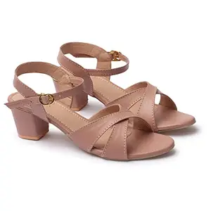DIPYO Women Stylish Heel Sandal | Sandal for Women | Heel Sandal for Party | Women Footwear | (Pink,38)