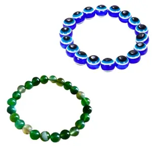 Logyify Ratan Evil Eye and Onyx Bracelet Combo: A Dynamic Duo of Protection and Strength