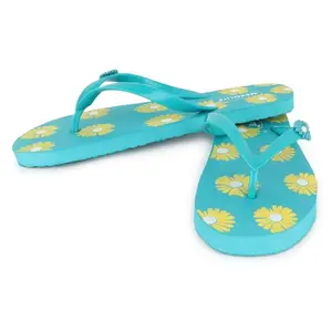 MEXOLITE daily use for women slippers girls lightweight Hawaii fashionable soft fancy & stylish heel Girls slipper (Aqua, numeric_6)