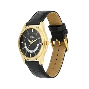 Titan Lagan Black Dial Analog Leather Strap Watch for Men-NS1713YL01