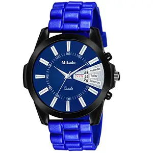 Mikado New Royal Look Day and Date Watch with Stylish Blue Strap for Men