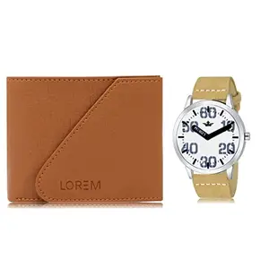 LOREM Combo of Men Watch & Artificial Leather Wallet-FZ-WL01-LR62