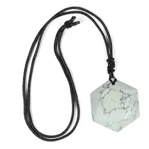 Reiki Crystal Products AAA Howlite Pendant Natural Reiki Healing Crystal Stone Locket for Men & Women