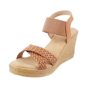Metro Women Tan Wegde Heel Fashion Sandal UK/4 EU/37 (34-148)