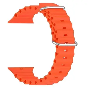 ACM Watch Strap Slide 42mm 44mm 45mm 46mm 49mm Silicone Smart Belt compatible with Adcom Infinity Smartwatch Classic Band Orange