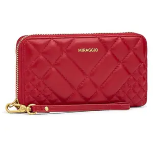 Miraggio Sutton Quilted Zip Around Wallet for Woman | 3 Compartment Women Wallet | Gift Items for Women