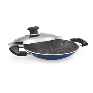 Milton Pro Cook Granito Non Induction Appachetty with Lid, 21 cm, Blue price in India.