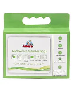 Adore Microwave Sterilizer Bags for Travel and Home (White, Pack of 10)