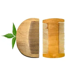 MICLAC Kachhi neem wooden Beard & Lice comb Set Kachi neem Beard & Lice comb Set for women hair growth