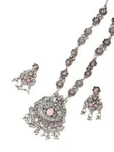 Elegant Light Pink Round Long Necklace for Women – Stylish Fashion Jewelry for Every Occasion