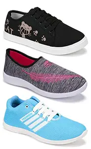 WORLD WEAR FOOTWEAR Women's (5046-5052-5053) Multicolor Casual Sports Running Shoes 5 UK (Set of 3 Pair)
