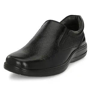 Auserio Men's Trumock Full Grain Leather Slip On Formal Shoes | Anti Skid Sole & Memory Foam Padded Insole | Comfort Shoes for Office & Parties | Black 8 UK (SSE 154)