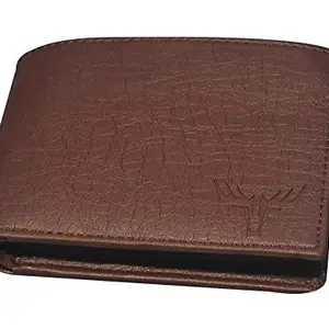 ACCEZORY Brown Synthetic Leather Two Fold Wallet for Men & Boys