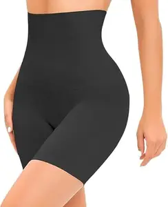 JEVKA FASHION Shapewear Shorts - High Waisted Tummy Control Body Shaper | Invisible Shaping Shorts for Women | Under Dress Slimming Shorts Pack of 2 (Standard, Black Pack of 1, M)