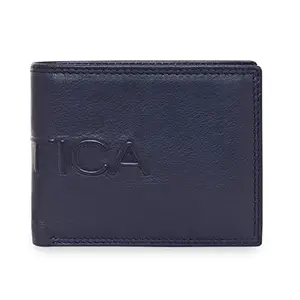 Nautica Bi Fold Navy Blue Slim & Light Weight Leather Men's Stylish Casual Wallet Purse with Card Holder Compartment | Multi Compartment with Zip