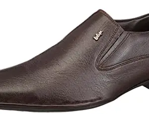 Lee Cooper Men's LC9895BR Leather Formal Slip on Shoes_Brown_9UK