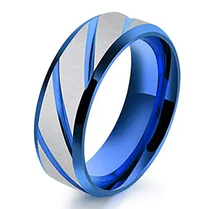Karatcart Stainless Steel Blue Ring for Boys and Men