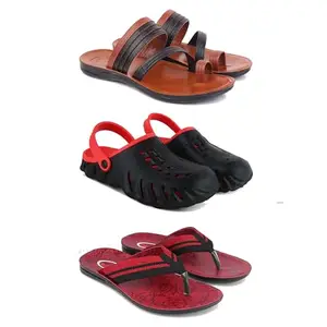 DRACKFOOT Men's Sandals | Lightweight Wear| Stylish & Easy to Wear For Men's GRT-SAN-(3-COMBO)-3151-3148-3129-7