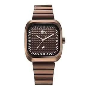 Fastrack Vyb Maverick Quartz Analog Brown Dial Metal Strap Watch for Men