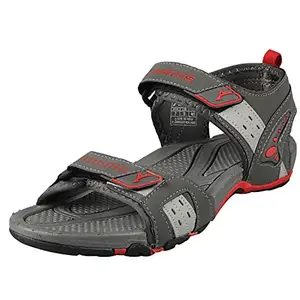 ABROS Men's SLG-0212 ASLG0212 Sports Sandal -D.Grey/Red -9UK