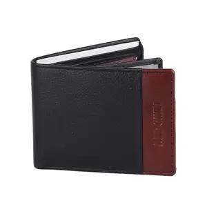 Red Chief Maroon and Black Genuine Leather Wallet for Men