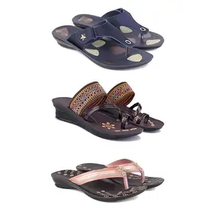Women's Sandals | Lightweight Wear| Stylish & Easy to Wear For Women'S PCV-SAN-(3-COMBO)-1973-1951-1956-5