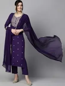 Women Cotton Kurta Pant Dupatta Set | 3 Piece Ethnic Suit Set for Daily