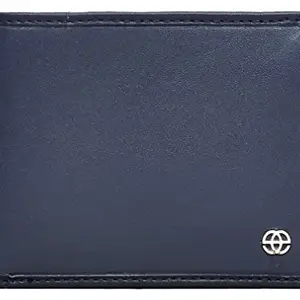 eske Musk - RFID Protected Bifold with Coin Pocket & Card Slots - Slim Genuine Leather Organizer for Cards, Cash & Coins - 2 Note Compartments - Stylish, Durable & Travel Friendly (Navy Blue Black)