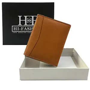 Hi-fashion Hi Fashion Men Tan Genuine Leather Wallet