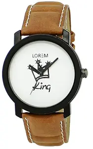 LOREM Analogue White Dial Men's Watch - LR18