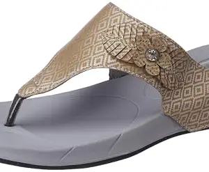 Aqualite Women FFD-06 Slipper, Gold/Beige, 7 UK/India