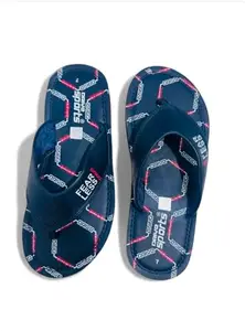 Men flipflop navy blue slipper comfirt bed fashioned print (Navy blue, UK Footwear Size System, Adult, Men, Numeric, Medium, 9)