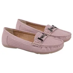 Women Comfortable Slip On Flat Loafer Ballet; Casual and Formal Footwear | Purple Color | Size : 4
