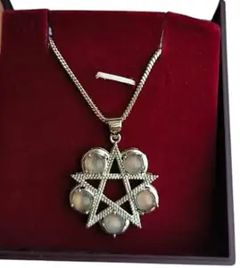 Gorgeous Flashy Rainbow Moonstone Star Pendant Necklace | Natural Gemstone Dainty Star Jewelry for Women Girls | Gift Boxed for Her