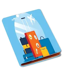 FASHION DUET Trip Printed Passport Case/Card/Travel Document Holder for Travel Use,Compact Passport Cover/Unisex Passport Holder(Brown)
