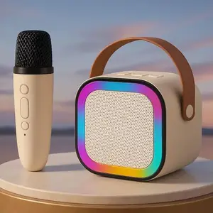 GRAPHENE Wireless Rechargeable Mini Portable Bluetooth Speaker Karaoke Machine for Kids Adults Mic with Voice Changing Effects & LED Lights Music Singing Best Gifts Toys