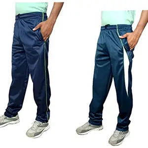 IndiWeaves Mens Polyester Track Pants for Winters (Blue,Blue,42) Pack of 2