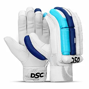 DSC Condor Surge 2.0 Leather Cricket Batting Gloves for Mens, Size - Boys, Left Hand (Blue)