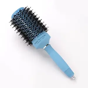 PROLIXR Thermal Ceramic Hair Brush | Ion-infused Technology | Anti-Static Boar Bristles| Hair brush for Women and men | Curly Hair Products | Hair Care | Created by Savio John Pereira (Ice blue) (Big size)