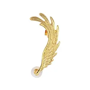 SOHI Women's Wing Cuff Earring For Casual Wear | Metallic Gold Colour | Alloy Material | Push Back Closure | Gold-Plated Cuff Earrings | Earrings For Women and Girls